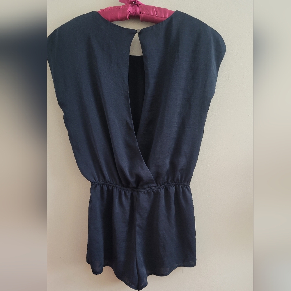 Forever 21 | Sexy Silky Black Romper Open Back